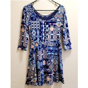 Derek Heart Mini Dress Size Medium Embroidered Lace Back